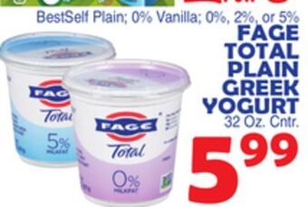 Bravo Supermarkets Fage total plain greek yogurt offer