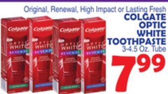 Bravo Supermarkets Colgate optic white toothpaste offer