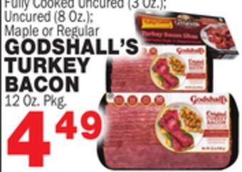 Bravo Supermarkets Godshall's turkey bacon 12 oz. pkg. offer