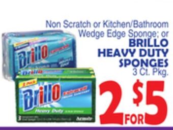 Bravo Supermarkets Brillo heavy duty sponges offer