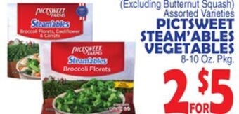 Bravo Supermarkets Pictsweet steam'ables vegetables offer