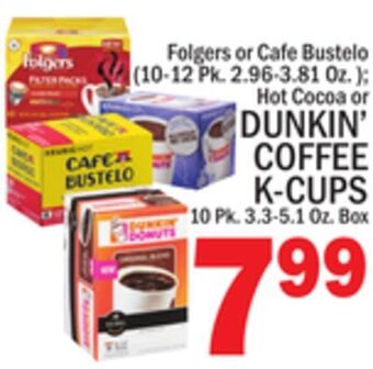 C Town Dunkin' coffee k-cups 10 pk. 3.3-5.1 oz. box offer