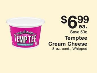 Fairway Store Market Temptee cream cheese offer