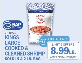 Kings Food Markets Kings large cooked & cleaned shrimp offer