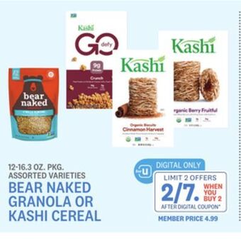 Kings Food Markets Bear naked granola or kashi cereal offer