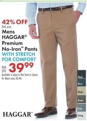 Boscov's Mens haggar® premium no-iron™ pants offer