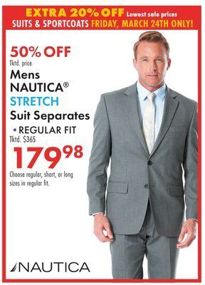 Boscov's Mens nautica® stretch suit separates offer