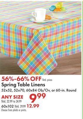 Boscov's Spring table linens offer