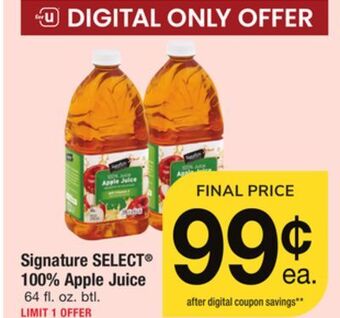 ACME Signature select® 100% apple juice offer