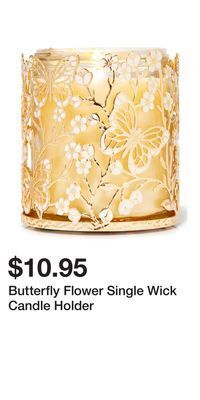 Bath & Body Works Butterfly flower single wick candle holder offer
