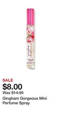 Bath & Body Works Gingham gorgeous mini perfume spray offer