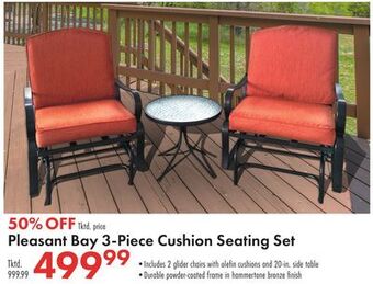Boscov's Pleasant bay 3-piece cushion seating set offer