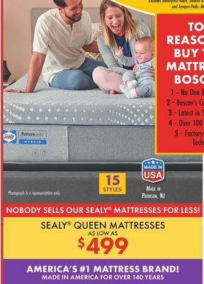 Boscov's Sealy® queen mattress offer
