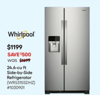 Lowe's 24.6-cu ft side-by-side refrigerator offer