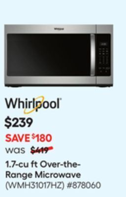 Lowe's 1.7-cu ft over-the-range microwave offer