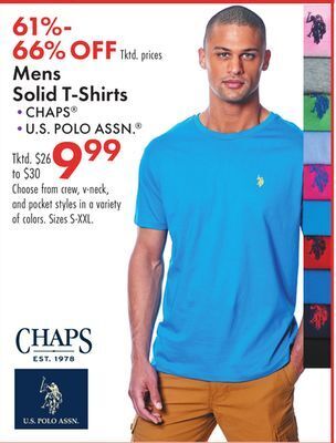 Boscov's Mens solid t-shirts offer