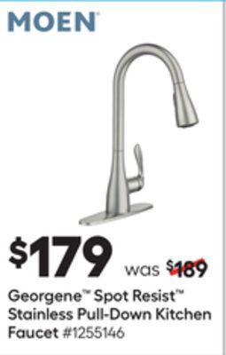Lowe's Georgene™ spot resist™ stainless pull-down kitchen faucet offer