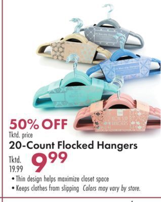 Boscov's 20-count flocked hangers offer