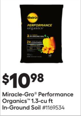Lowe's Miracle-gro® performance organics™ 1.3-cu ft in-ground soil offer