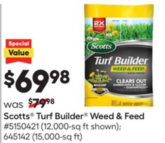 Lowe's Scotts® turf builder® weed & feed offer