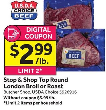 Stop&Shop Stop & shop top round london broil or roast offer
