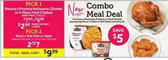 Stop&Shop Nature's promise rotisserie chicken or 8-piece fried chicken dark meat, reser's sides or deli salads offer