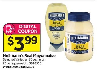 Stop&Shop Hellmann's real mayonnaise offer