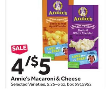 Stop&Shop Annie's macaroni & cheese offer