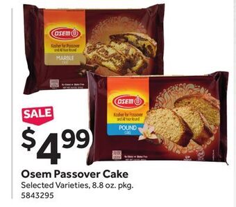 Stop&Shop Osem passover cake offer