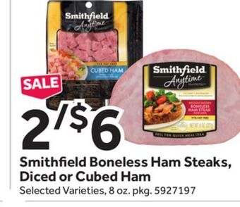 Stop&Shop Smithfield boneless ham steaks, diced or cubed ham offer