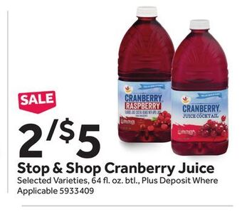 Stop&Shop Stop & shop cranberry juice offer