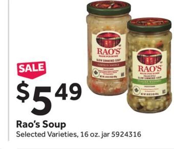 Stop&Shop Rao's soup offer