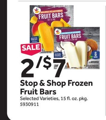 Stop&Shop Stop & shop frozen fruit bars offer