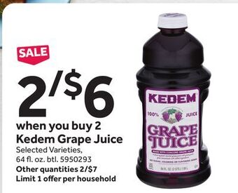 Stop&Shop Kedem grape juice offer