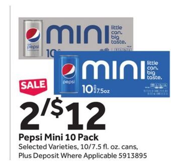 Stop&Shop Pepsi mini 10 pack offer