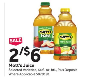 Stop&Shop Mott's juice offer