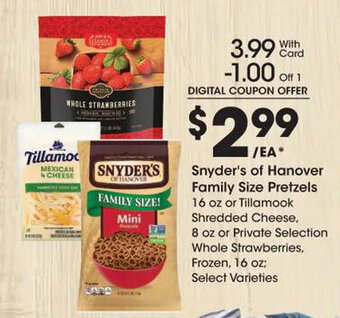 Kroger Snyder's of Hanover Family Size Pretzels offer