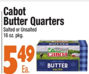 King Kullen Cabot butter quarters offer