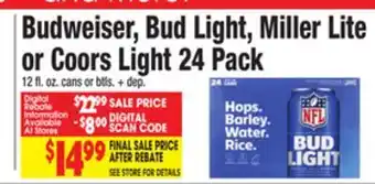 King Kullen Budweiser, bud light, miller lite or coors light offer