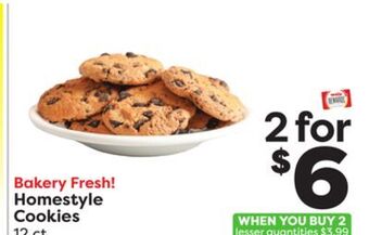 Weis Markets Homestyle cookies offer