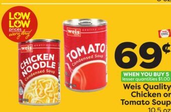 Weis Markets Weis quality chicken or tomato soup offer