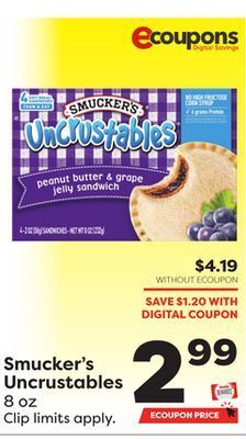 Weis Markets Smucker's uncrustables offer
