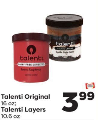 Weis Markets Talenti original 16 oz talenti layers 10.6 oz offer