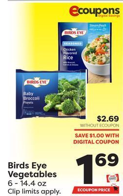 Weis Markets Birds eye vegetables offer