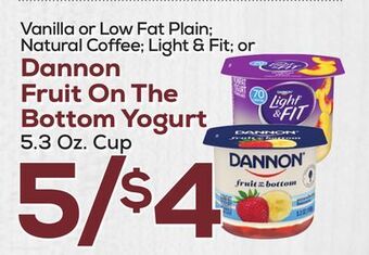 DeCicco & Sons Dannon fruit on the bottom yogurt offer