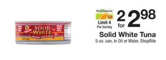 The Fresh Grocer Solid white tuna offer