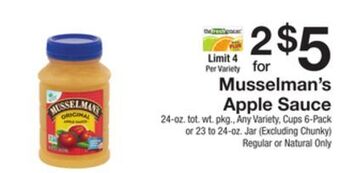 The Fresh Grocer Apple sauce offer