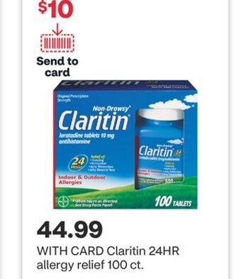 CVS Claritin 24hr allergy relief 100 ct. offer