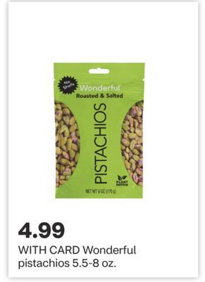CVS Wonderful pistachios 5.5-8 oz. offer