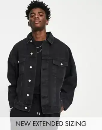 ASOS Asos design oversized denim jacket in washed black offer